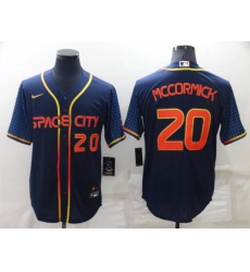 Houston Astros #20 Chas McCormick Number 2022 Navy Blue City Connect Cool Base Stitched Jersey