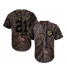 Houston Astros #21 Andy Pettitte Authentic Camo Realtree Collection Flex Base MLB Jersey