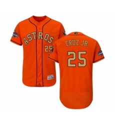 Houston Astros #25 Jose Cruz Jr. Orange Alternate 2018 Gold Program Flex Base Authentic Collection MLB Jersey