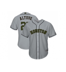 Houston Astros #27 Jose Altuve Grey New Cool Base 2018 Memorial Day Stitched MLB Jersey