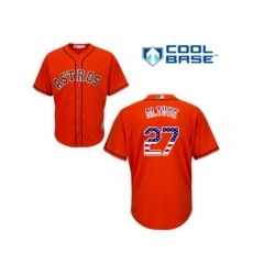 Houston Astros #27 Jose Altuve Replica Orange USA Flag Fashion MLB Jersey
