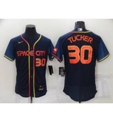 Houston Astros #30 Kyle Tucker Number 2022 Navy Blue City Connect Flex Base Stitched Baseball Jersey