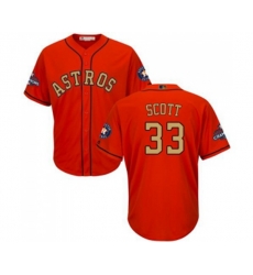 Houston Astros #33 Mike Scott Replica Orange Alternate 2018 Gold Program Cool Base MLB Jersey