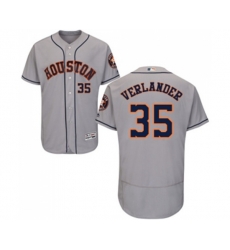 Houston Astros #35 Justin Verlander Grey Flexbase Authentic Collection Baseball Jersey