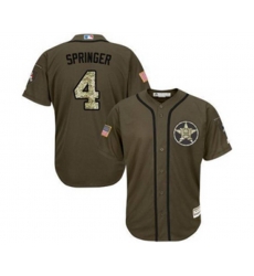 Houston Astros #4 George Springer Authentic Green Salute to Service Baseball Jersey