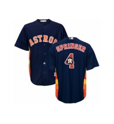 Houston Astros #4 George Springer Authentic Navy Blue Team Logo Fashion Cool Base MLB Jersey