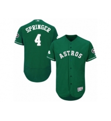 Houston Astros #4 George Springer Green Celtic Flexbase Authentic Collection MLB Jersey