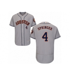 Houston Astros #4 George Springer Grey Flexbase Authentic Collection MLB Jersey