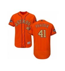 Houston Astros #41 Brad Peacock Orange FlexBase Authentic 2018 Gold Program Stitched Baseball Jersey