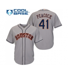 Houston Astros #41 Brad Peacock Replica Grey Road Cool Base Baseball Jersey