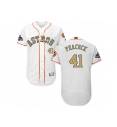 Houston Astros #41 Brad Peacock White FlexBase Authentic 2018 Gold Program Stitched Baseball Jersey