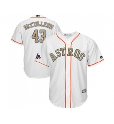 Houston Astros #43 Lance McCullers Replica White 2018 Gold Program Cool Base MLB Jersey