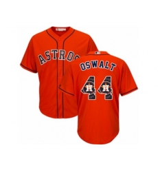 Houston Astros #44 Roy Oswalt Authentic Orange Team Logo Fashion Cool Base MLB Jersey