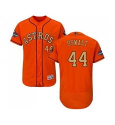 Houston Astros #44 Roy Oswalt Orange Alternate 2018 Gold Program Flex Base Authentic Collection MLB Jersey