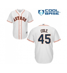 Houston Astros #45 Gerrit Cole Replica White Home Cool Base Baseball Jersey