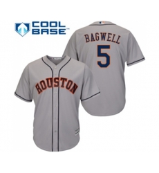 Houston Astros #5 Jeff Bagwell Replica Grey Road Cool Base Baseball Jersey