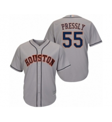 Houston Astros #55 Ryan Pressly Replica Grey Road Cool Base Baseball Jersey