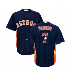 Houston Astros #7 Craig Biggio Authentic Navy Blue Team Logo Fashion Cool Base MLB Jersey