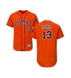 Houston Astros Abraham Toro Orange Alternate Flex Base Authentic Collection Baseball Player Jersey