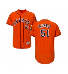 Houston Astros Cionel Perez Orange Alternate Flex Base Authentic Collection Baseball Player Jersey