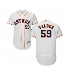 Houston Astros Framber Valdez White Home Flex Base Authentic Collection Baseball Player Jersey