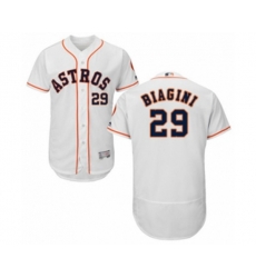 Houston Astros Joe Biagini White Home Flex Base Authentic Collection Baseball Player Jersey