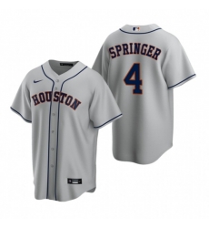 Nike Houston Astros #4 George Springer Gray Road Stitched Baseball Jersey