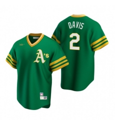 Nike Oakland Athletics #2 Khris Davis Kelly Green Cooperstown Collection Road Stitched Baseball Jersey