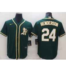 Nike Oakland Athletics #24 Rickey Henderson Green Alternate Jersey
