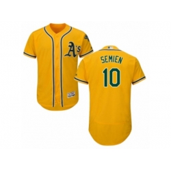 Oakland Athletics #10 Marcus Semien Gold Flexbase Authentic Collection MLB Jersey
