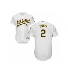 Oakland Athletics #2 Khris Davis White Flexbase Authentic Collection MLB Jersey