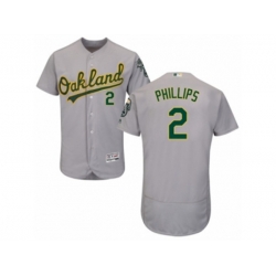Oakland Athletics #2 Tony Phillips Grey Flexbase Authentic Collection MLB Jersey