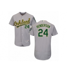 Oakland Athletics #24 Rickey Henderson Grey Flexbase Authentic Collection MLB Jersey