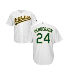 Oakland Athletics #24 Rickey Henderson Replica White Home Cool Base Baseball Jersey Oakland Athletics #24 Rickey Henderson Replica White Home Cool Base Baseball Jersey