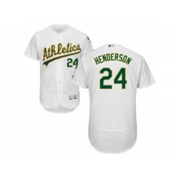 Oakland Athletics #24 Rickey Henderson White Flexbase Authentic Collection MLB Jersey