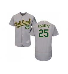 Oakland Athletics #25 Stephen Piscotty Grey Flexbase Authentic Collection Stitched MLB Jersey