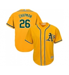 Oakland Athletics #26 Matt Chapman Replica Gold Alternate 2 Cool Base Baseball Jersey