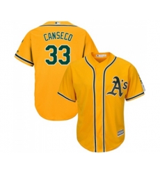 Oakland Athletics #33 Jose Canseco Replica Gold Alternate 2 Cool Base Baseball Jersey