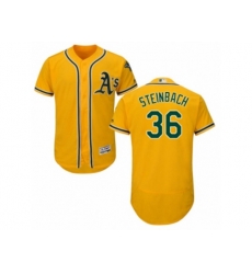 Oakland Athletics #36 Terry Steinbach Gold Flexbase Authentic Collection MLB Jersey