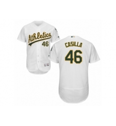 Oakland Athletics #46 Santiago Casilla White Flexbase Authentic Collection MLB Jersey