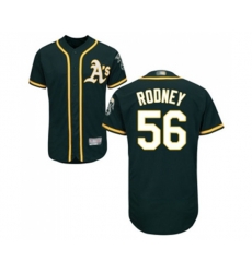 Oakland Athletics #56 Fernando Rodney Green Alternate Flex Base Authentic Collection Baseball Jersey