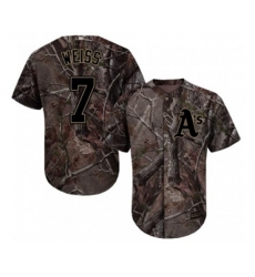 Oakland Athletics #7 Walt Weiss Authentic Camo Realtree Collection Flex Base Baseball Jersey