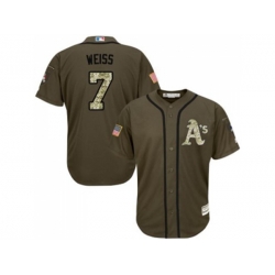 Oakland Athletics #7 Walt Weiss Green Salute to Service Stitched Baseball Jersey