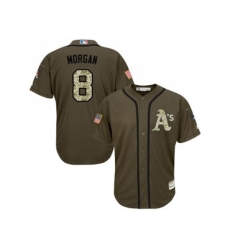 Oakland Athletics #8 Joe Morgan Green Salute to Service Stitched Baseball Jersey