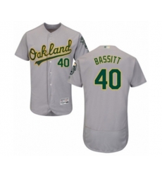 Oakland Athletics Chris Bassitt Grey Road Flex Base Authentic Collection Baseball Player Jersey