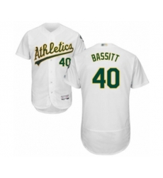 Oakland Athletics Chris Bassitt White Home Flex Base Authentic Collection Baseball Player Jersey