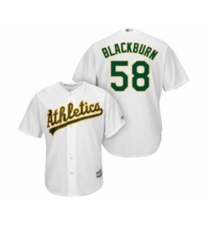 Oakland Athletics Paul Blackburn Replica White Home Cool Base Baseball Player Jersey