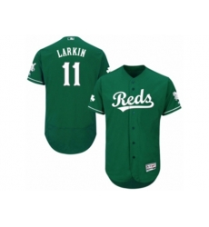 Cincinnati Reds #11 Barry Larkin Green Celtic Flexbase Authentic Collection MLB Jersey
