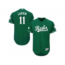 Cincinnati Reds #11 Barry Larkin Green Celtic Flexbase Authentic Collection MLB Jersey