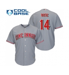 Cincinnati Reds #14 Pete Rose Replica Grey Road Cool Base Baseball Jersey